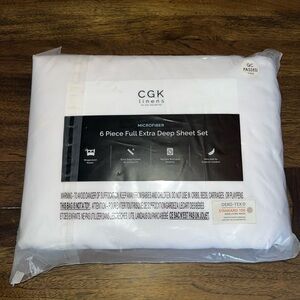 CGK Linens microfiber 6-piece full extra deep sheet set in white